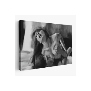 Aşk Çifti Dekoratif Siyah-Beyaz  Duvar Tablosu-6586