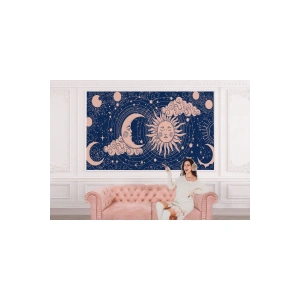 Astroloji Retro Uzay Güneş Ay Bulut Duvar Duvar Kağıdı-5535