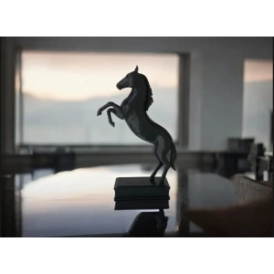 At Siyah Dekoratif 3D