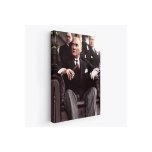 Atatürk Portre Tablosu Mustafa Kemal Atatürk Dikdörtgen Dekoratif Kanvas Tablo-CH-58