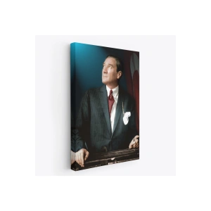 Atatürk Portre Tablosu Mustafa Kemal Atatürk Dikdörtgen Dekoratif Kanvas Tablo-CO-64