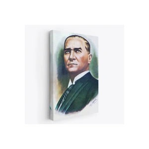 Atatürk Portre Tablosu Mustafa Kemal Atatürk Dikdörtgen Dekoratif Kanvas Tablo-CR-68