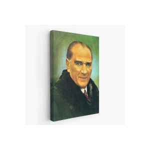 Atatürk Portre Tablosu Mustafa Kemal Atatürk Dikdörtgen Dekoratif Kanvas Tablo-CŞ-70