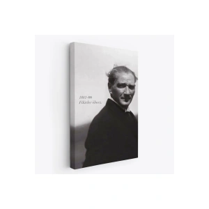 Atatürk Portre Tablosu Mustafa Kemal Atatürk Dikdörtgen Dekoratif Kanvas Tablo-FD-128