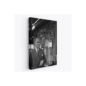 Atatürk Portre Tablosu Mustafa Kemal Atatürk Dikdörtgen Dekoratif Kanvas Tablo-FK-135