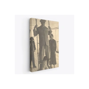 Atatürk Portre Tablosu Mustafa Kemal Atatürk Dikdörtgen Dekoratif Kanvas Tablo-FO-138