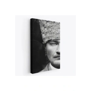 Atatürk Portre Tablosu Mustafa Kemal Atatürk Dikdörtgen Dekoratif Kanvas Tablo-FP-140