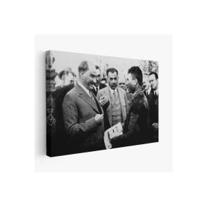 Atatürk Portre Tablosu Mustafa Kemal Atatürk Dikdörtgen Dekoratif Kanvas Tablo-FU-145