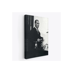 Atatürk Portre Tablosu Mustafa Kemal Atatürk Dikdörtgen Dekoratif Kanvas Tablo-FY-148