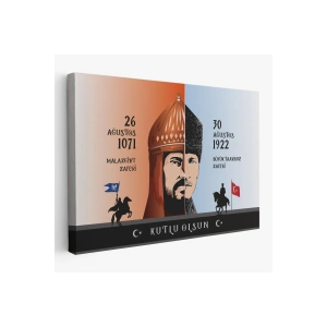 Atatürk Tablosu 30 Ağustos Zafer Bayramı Temalı Dekoratif Kanvas Tablo-DF-83