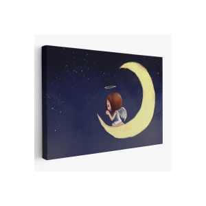 Ayda Diz Çöküp Dua Eden Melek Kızın Tablosu-1210