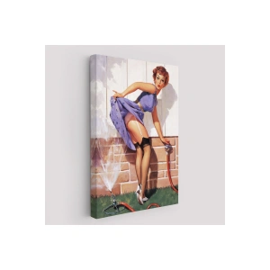Bahçedeki Sexi Kadın Dekoratif Duvar Tablosu-6454