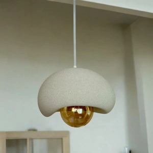 Tekli Beton Görünümlü Avize Beyaz