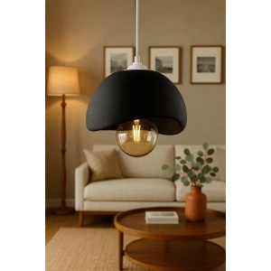 Beton Görünümlü İskandinav Avize Siyah