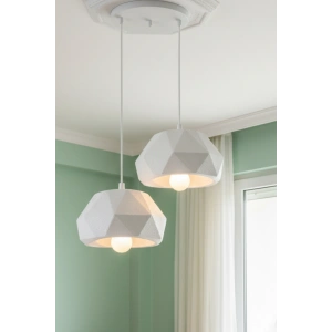 Beyaz 2 Li Geometrik Avize 25 x 25