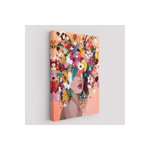 Çiçek Saçlı Kadın Dekoratif Kanvas Duvar Tablosu -6373