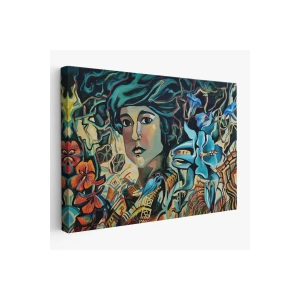 Çiçekler Arasındaki Kadın Duvar Tablosu-3729