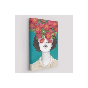 Çiçekler Saçan Optimist Kadın Tablosu-6269