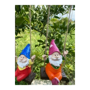 Dekoratif 2’li Sallanan Cüce Bahçe Balkon Süsü