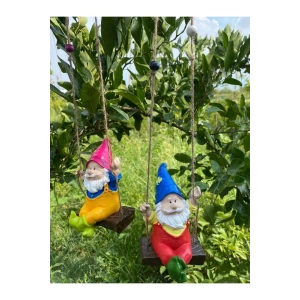 Dekoratif 2’li Sallanan Cüce Bahçe Balkon Süsü