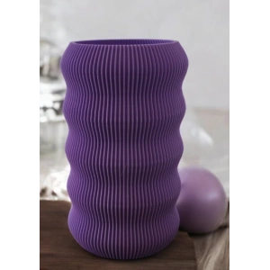 Dekoratif Çizgili Bombe Vazo 3D