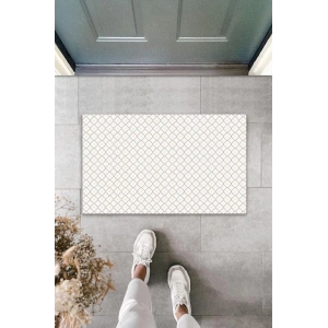 Dekoratif Dijital Baskı Krem Motif Dış Mekan Paspas K-2091