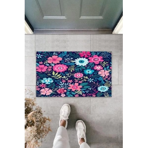 Dekoratif Dijital Baskı Renkli Çoklu Çiçek Dış Mekan Paspas K-3028