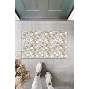 Dekoratif Dijital Papatya Çok Renkli Kapı Paspası Dış Mekan Paspas K-3107