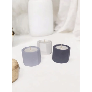 Dekoratif Mum 3lü Set Çokgen