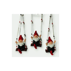 Dekoratif Sallanan Cüceler 3lü Set El Yapımı Balkon, Bahçe , Iç Mekan Dekor Biblo (13cm)