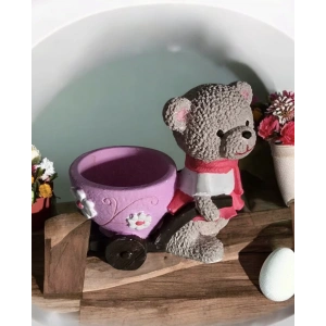 Dekoratif Sevimli Sepetli Ayıcık