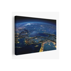 Dekoratif Uydu Görünümlü Kanvas Türkiye Haritası 1033