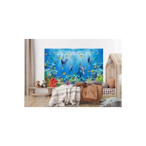 Deniz Altında Sevimli Yunus Balıkları Duvar Kağıdı-5614