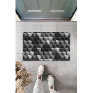 Dijital Baskı Antrasit Küp Kapı Paspası K-3132