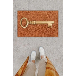 Dijital Baskı Dekoratif Anahtar Kahverengi Kapı Önü Paspası K-1240