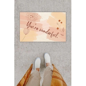 Dijital Baskı Dekoratif Çiçek Pudra Kapı Önü Paspası K-1219