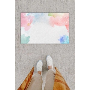 Dijital Baskı Dekoratif Düz Ebruli Kapı Önü Paspası K-1221