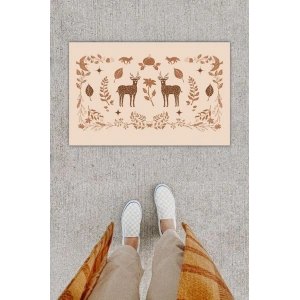 Dijital Baskı Dekoratif Geyik Pudra Kapı Önü Paspası K-1215