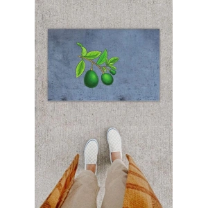 Dijital Baskı Dekoratif lü Avakado Antrasit Kapı Önü Paspası K-1300