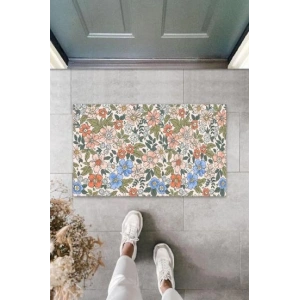 Dijital Çoklu Çiçekler Pempe Kapı Paspası Dış Mekan Paspas K-3054
