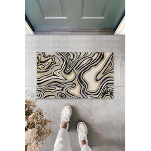 Dijital Modern Kahverengi Kapı Paspası Dış Mekan Paspas K-3127