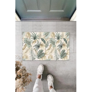 Dijital Yaprak Açık Kahve Kapı Paspası Dış Mekan Paspas K-3051