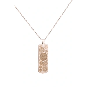 Dikdörtgen Gümüş Kaplama Dualı Çelik Kolye Çelik Zincirli kararmaz paslanmaz silinmez