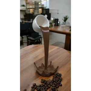 Dökülen Kahve 3D Kahve Yanı Dekoratif 1