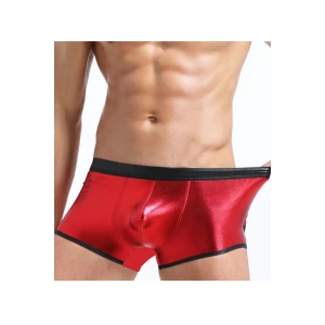 Dropcek Fantezi Deri Görünümlü Kırmızı Erkek Boxer Tanga TG274506