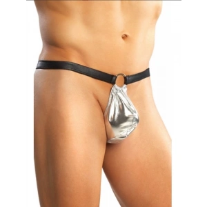 Dropcek Fantezi Gümüş Seksi Halkalı Erkek String-Tanga TG274576