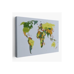 Dünya Haritası  Dekoratif Kanvas Tablo 1049