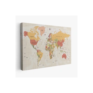 Dünya Haritası  Dekoratif Kanvas Tablo 1078