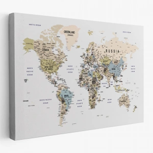 Dünya Haritası Dekoratif Kanvas Tablo Son Derece Detaylı ve Eğitici 1584