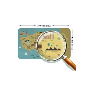 Eğitici ve Öğretici Cocuk Odası Türkiye Haritası Duvar Sticker-60x105-3877